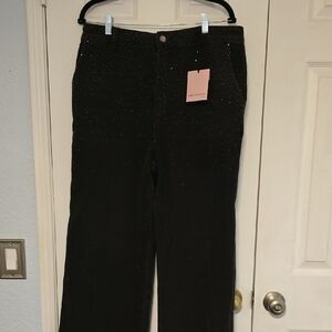 Avec Les Filles Black Denim with Studded Details